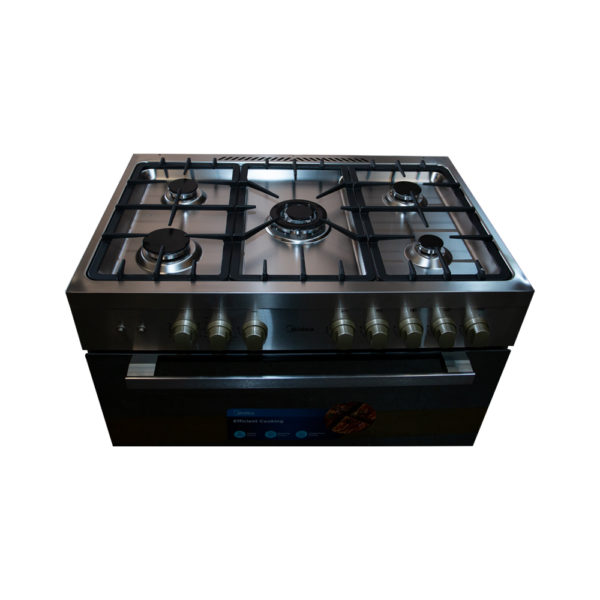 MIDEA 5 BURNER GAS COOKER WITH OVEN AND GRILLINDUSTRIAL Emms Gift